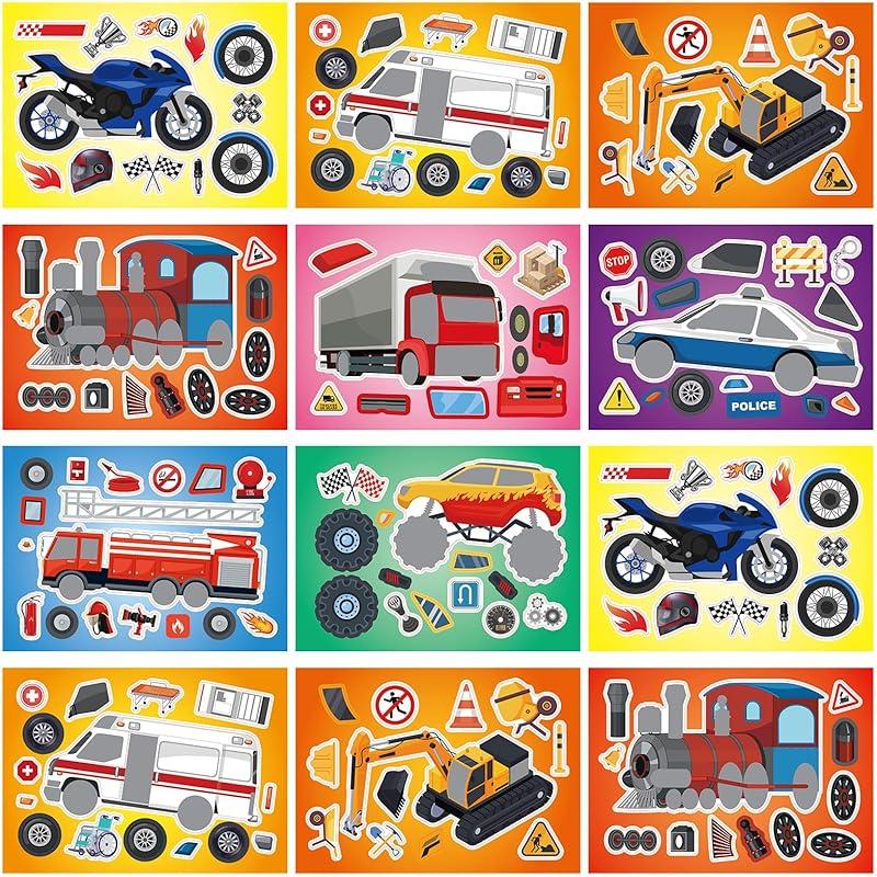 24 Sheets 8.27''×5.9'' Make Your Own Robot Stickers for Kids Toddlers, Make a Face Stickers for Kids Party Favors Activities