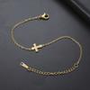 Teamer Embossed Cross Pendant Bracelet Stainless Steel Gold Color For Women Girls Fashion Romantic Vintage Jewelry Gift