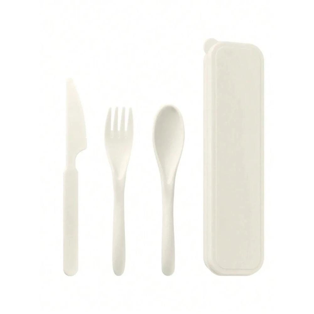 1pcs Plastic knife, fork and spoon cutlery set, reusable, portable cutlery, suitable for school, outdoor, camping, office
