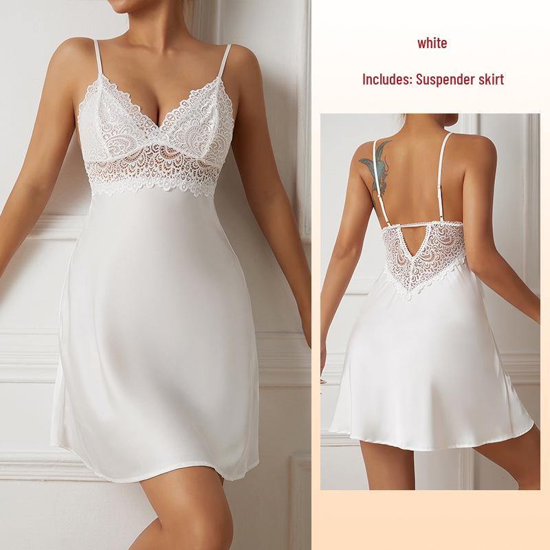 European and American Satin Lace Camisole Nightdress - Women's Homewear 547