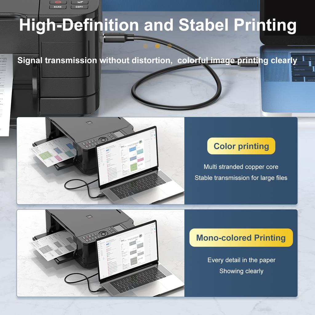 MINDPURE US102 2m USB3.0 Male to USB Type-B Male Printer Cable HD Printing Cord