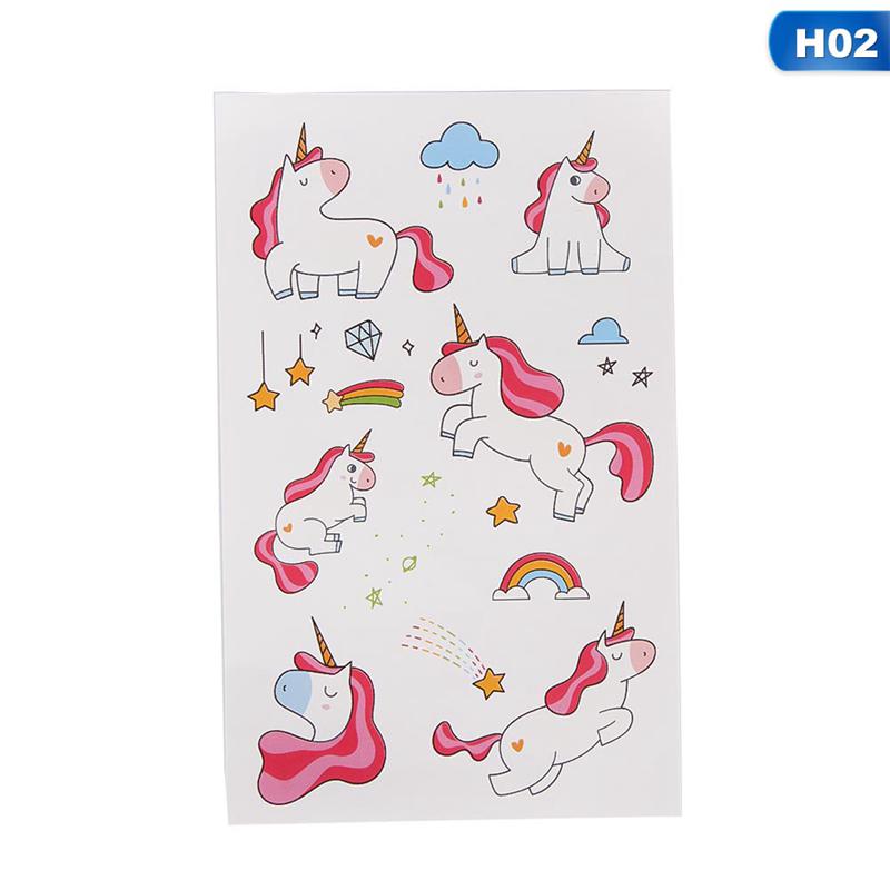 Leuchtende Einhorn Tattoos Für Kinder (128 Stück) – Ungiftig, Wasserfest | Für Geburtstag, Weihnachten & Partys