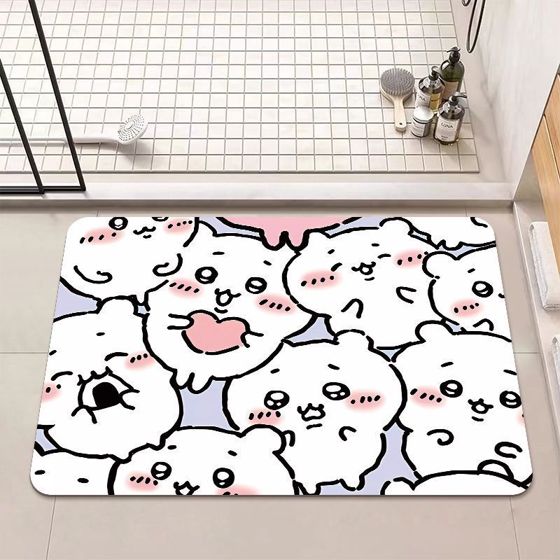 Cartoon Animal Chii Kawa Usagi Carpet Mat Cute Kawaii Chiikawa Rug Soft Non-Slip Home Decoration For Kids Room Welcome Mat