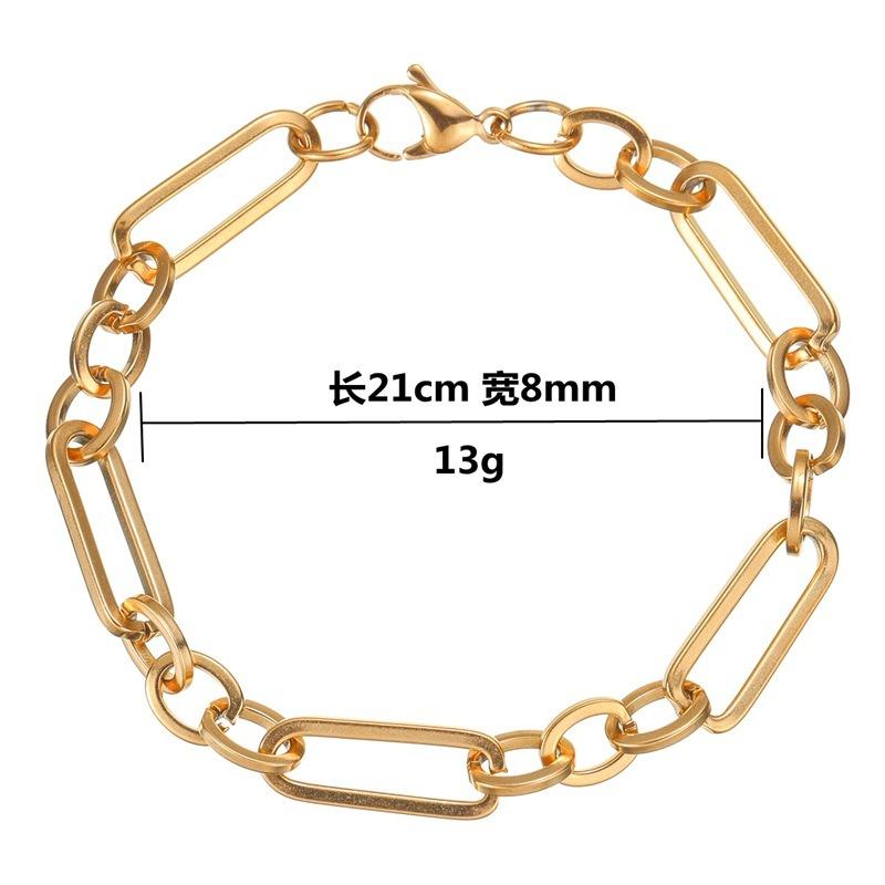 Cuban Link Stainless Steel Vintage Ins Style Bracelet - Figaro Blade Chain