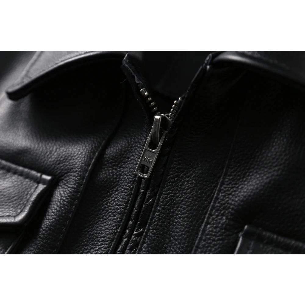 Kinietiško dydžio vyriška natūralios odos striukė 100 % tikros karvės odos vyriškos odos paltas Vyriškas natūralios odos drabužiai rudens azijietiškas dydis S-5XL M608