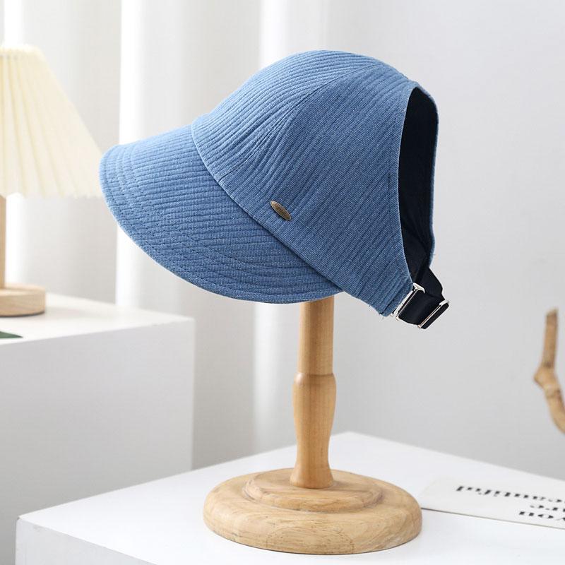 

Можно завязать хвостик шляпа рыбака детская весна и осень показать лицо маленьким джинсовая с широкими полями солнцезащитная восьмиугольная шляпа тренд Adult (55-59cm)