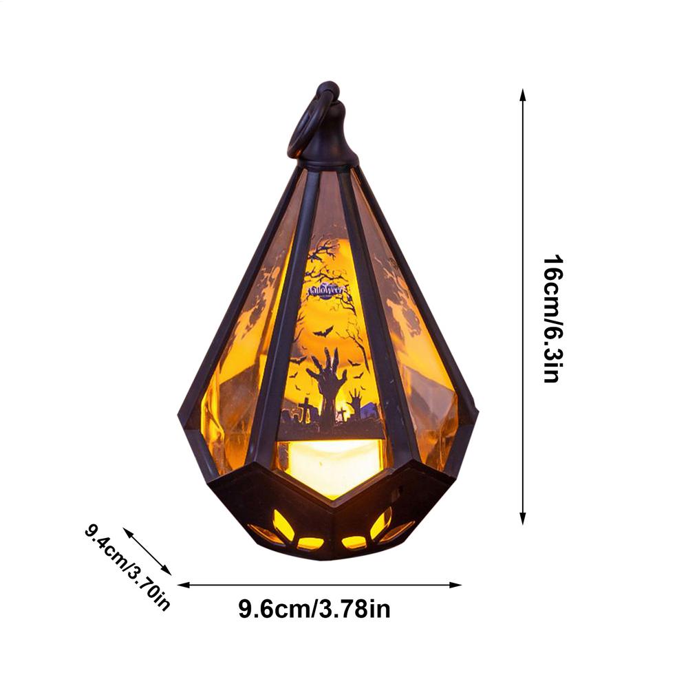 Halloween Lantern Lights Witch Pumpkin Castle Lantern Lamp Ornament Decorations Centerpieces For Yard Garden Camping Porch