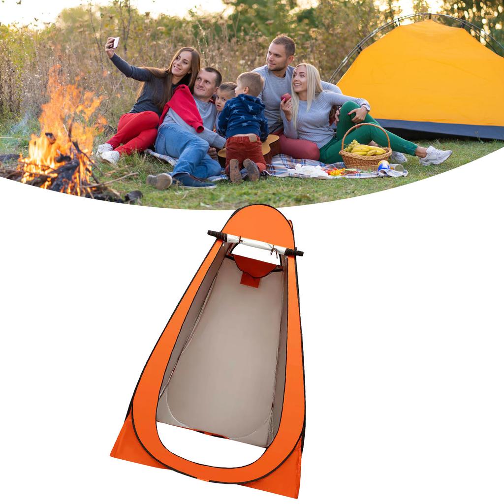 Automatic Pop Up Tent Portable Privacy Shower Tent Spacious Dressing Changing Room for Camping Hiking Beach Orange