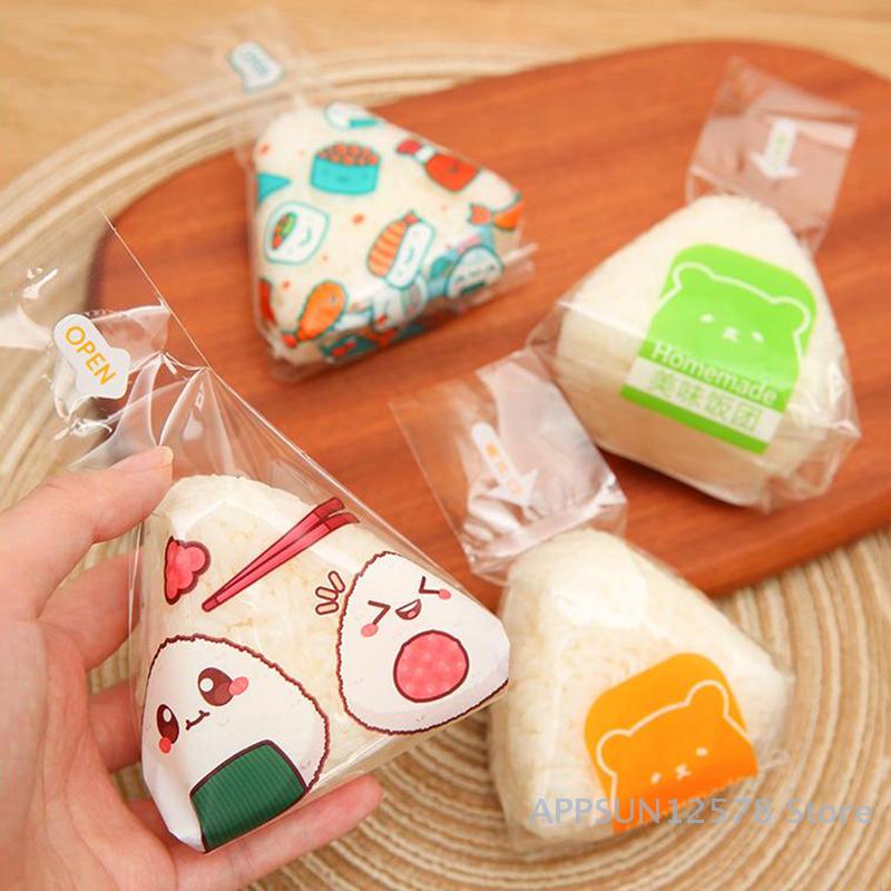 Papier do pakowania trójkątnych rolek ryżowo-warzywnych, Jednorazowa torba na sushi, Akcesorium Bento do onigiri i sushi