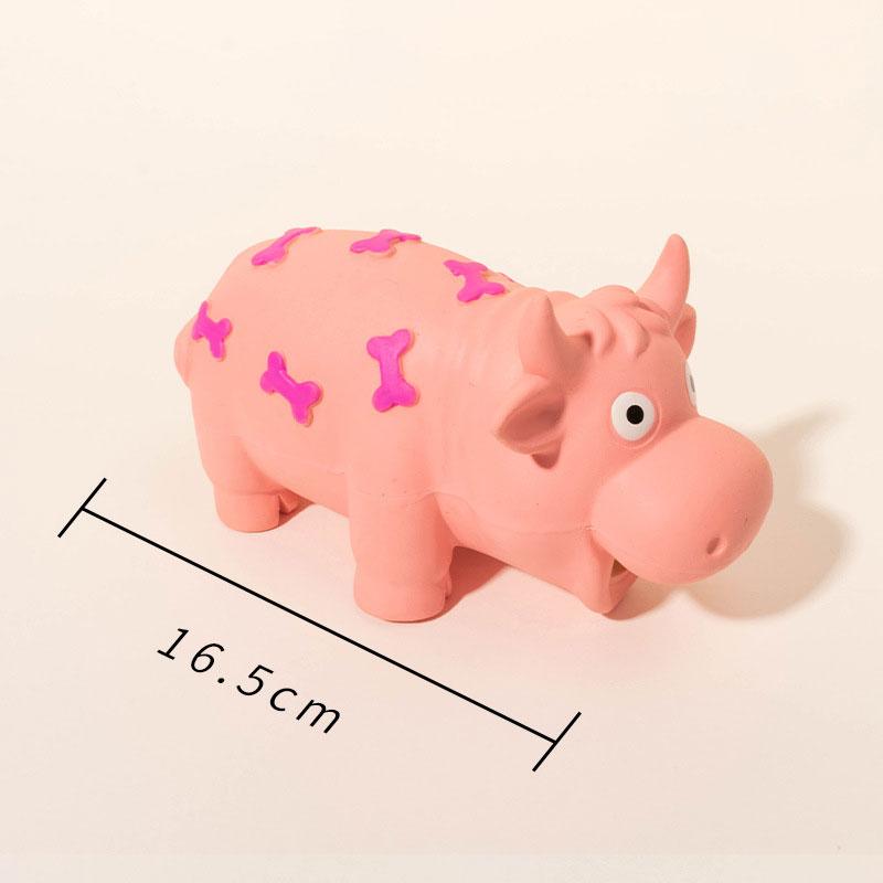 

1pc Pet Toy Durable Latex Squeaky Hippo Toy Animal Shape Dog Chew Puppy Toys For Dogs Dog Toy Squeakers Cartoon Animal Dog Toys 1pc розовый