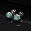 Natural Stone Stud Earrings for Men Boys,Stainless Steel Plated Round Small Earring,Stylish Jewelry Gifts