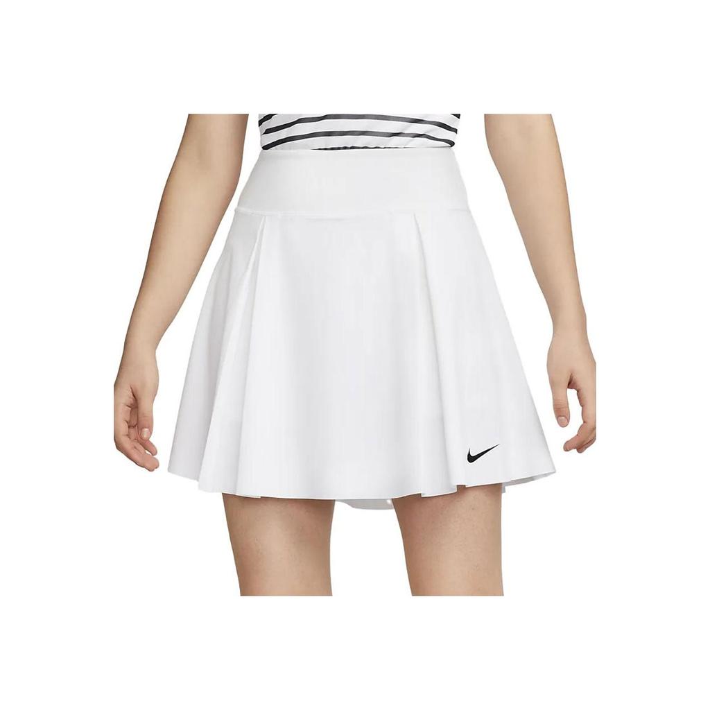 Nike Dri-FIT Solid Logo Print High Waist Golf Pleated Skirt Women Skirts White DX1426-100