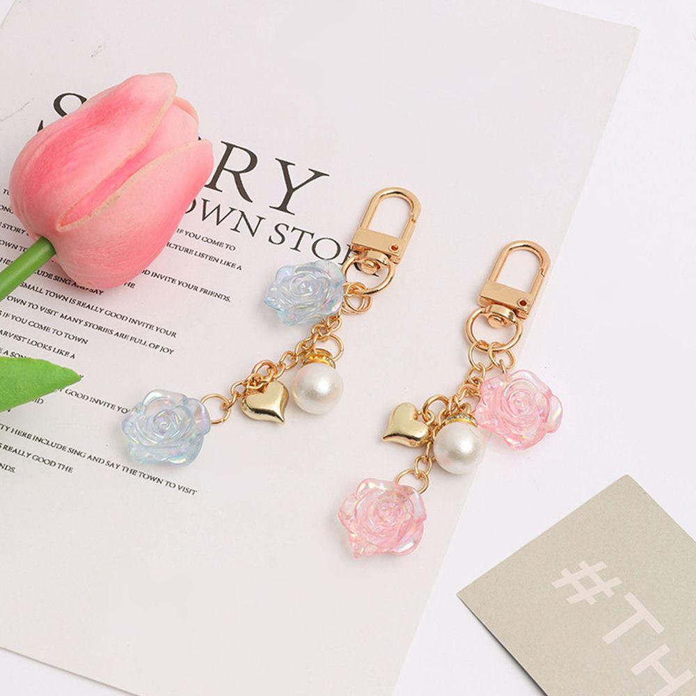 Pearls Pendant Bag Pendant Women Key Chain Korean Style Pendant Rose Car Key Ring Ornaments
