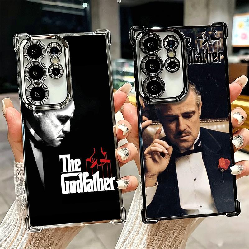 The Godfather TV Plating Phone Case For Samsung Galaxy S24 S25 FE S26 Edge S23 Ultra S22 S21 Plus S20 Anti-Fall Airabag Cover