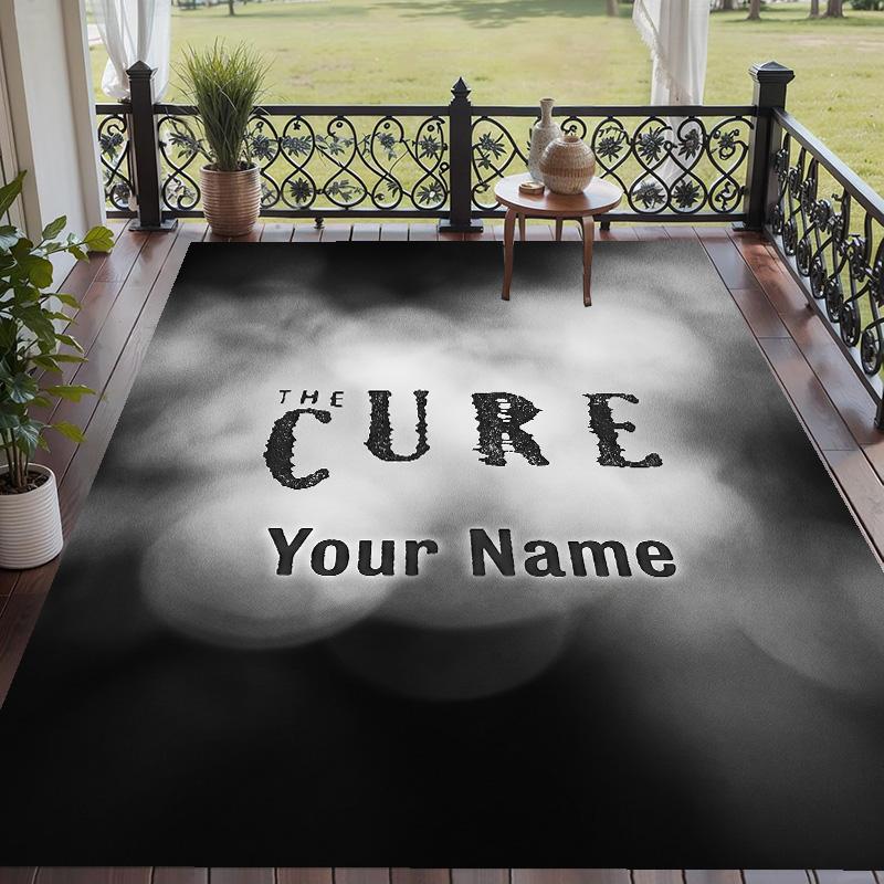 Custom Text Printed Rug The Cure Non Slip Floor Carpet For Home Room Decor