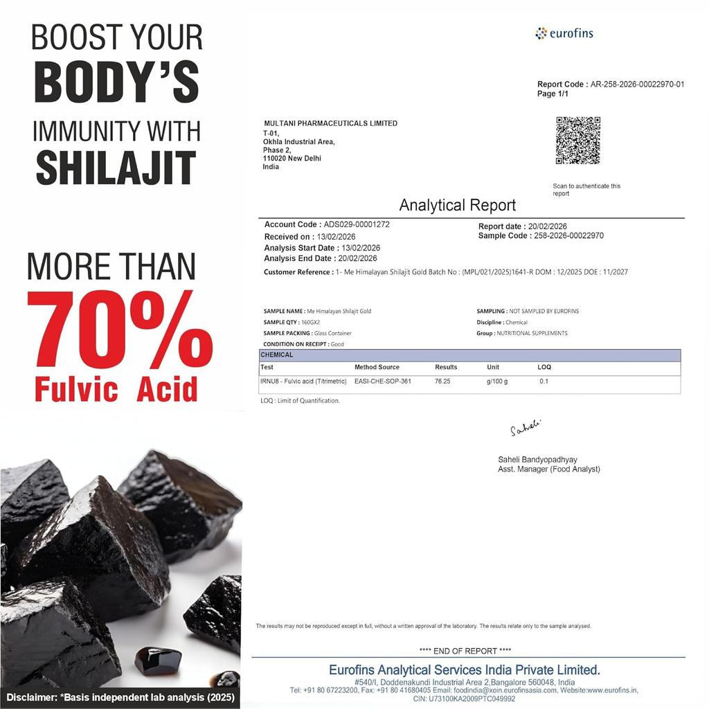 Multani Essentials Himalayan Shilajit Gold Resin 20g 1 Pack Ayurvedic Resin Blend with Herbs & Gold Extract Vitality Support