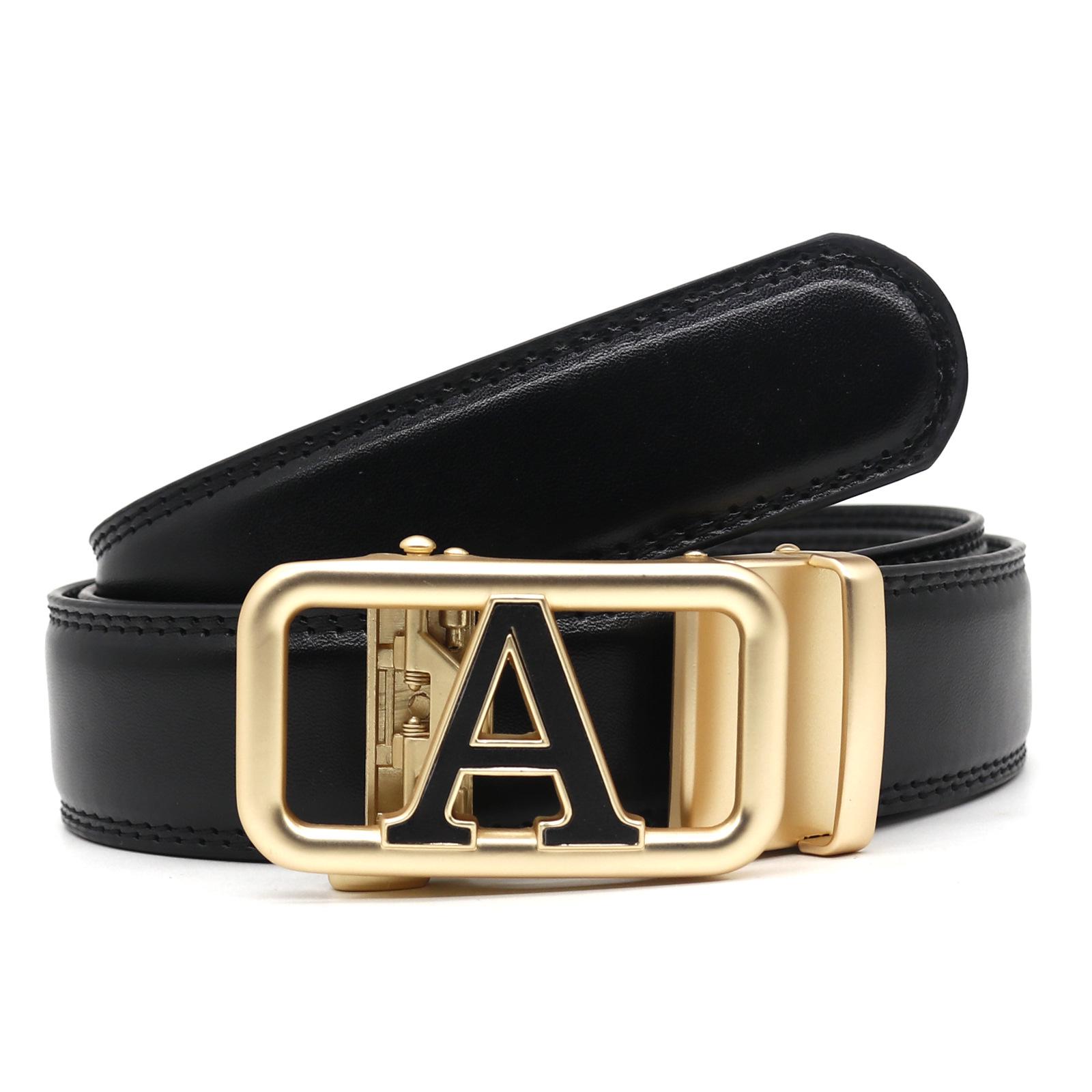 

Men s Slim Fit Leather Belt - 10 Vibrant Colors, Trendy Automatic Buckle 125 cm чорний