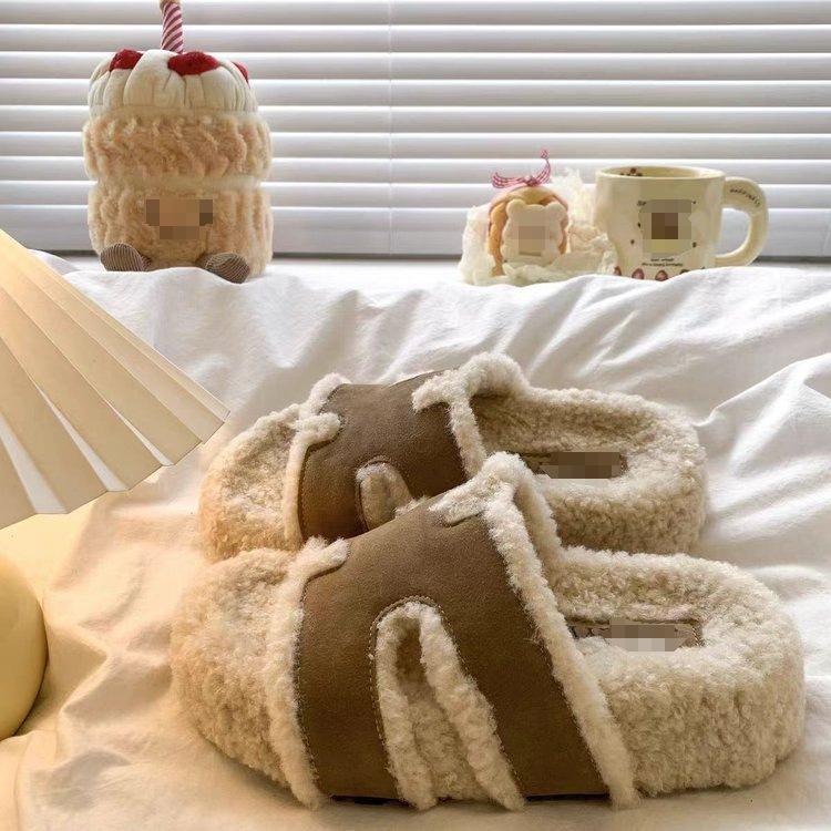 

Mao Mao slippers women s 2025 autumn and winter new models, comfortable, fashionable and versatile, foreign thick-bottomed one-word cotton slippers 35 хакі