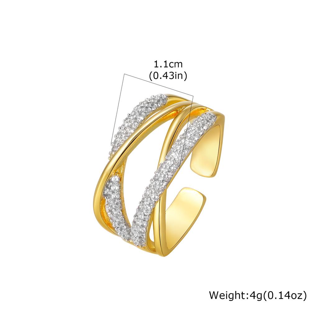 Iced Out Zirconia Statement Ring for Women, Luxury Cubic Zirconia Open Adjustable Ring, Fashion Engagement Party Valentine's Day