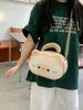 Cat Plush Water Bucket Bag With Soft Material For Casual Daily Use