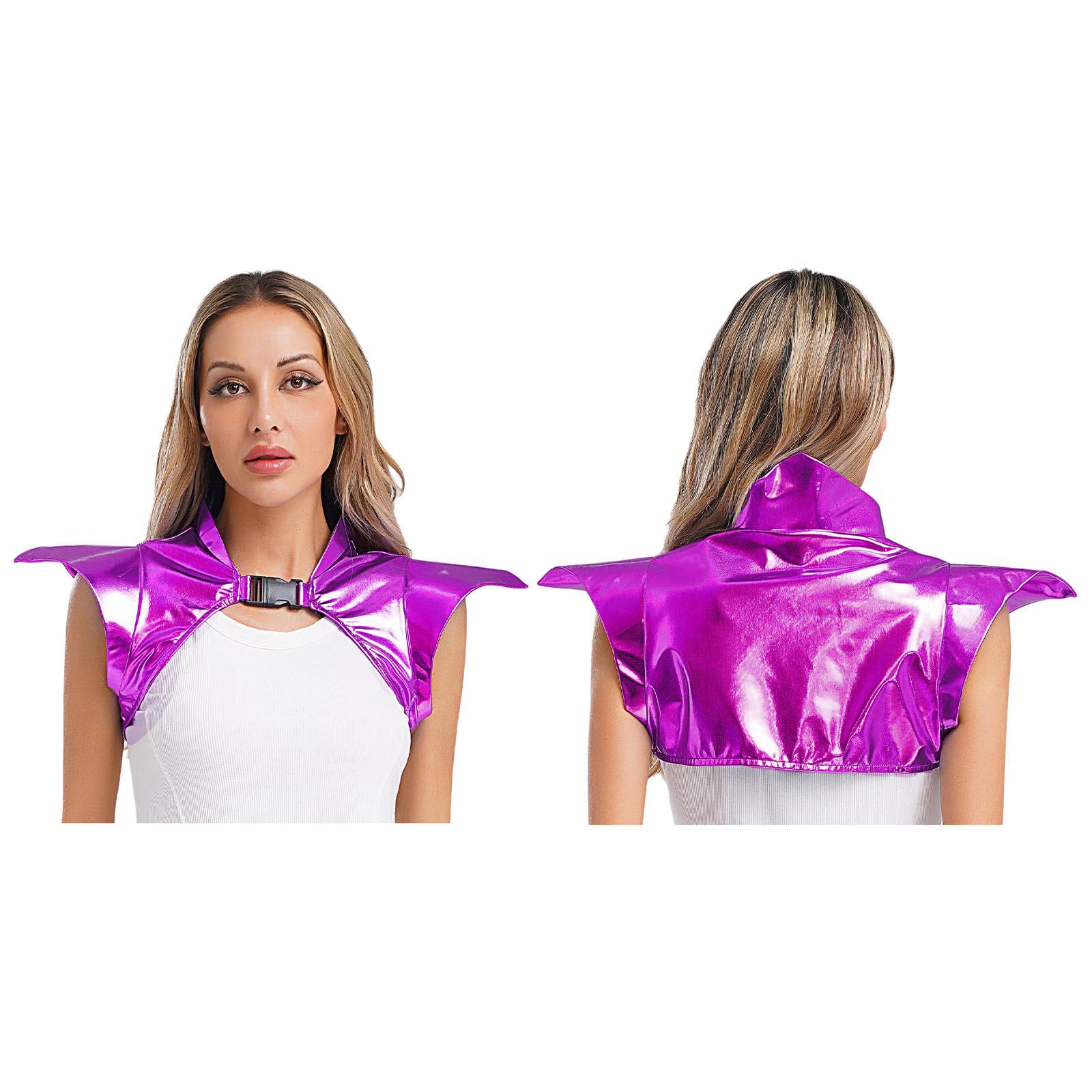 

Женский готический броневой болеро - Металлический стимпанк наплечник с эполетами для Хэллоуина и косплея L фиолетовый