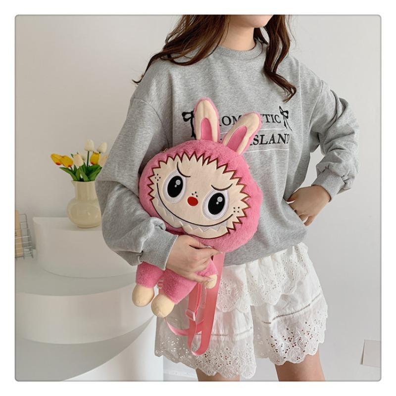 Cartoon Labubu Doll Backpack Anime Portable Girl Storage Bag Student Gift