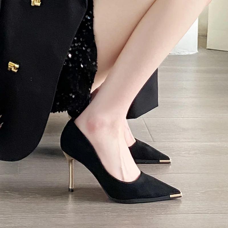 

Summer New Casual Fashion Pointy Suede Fine Heel Set Wear Women s Shoes Comfortable Sexy Elegant Banquet Comfortable High Heels 35