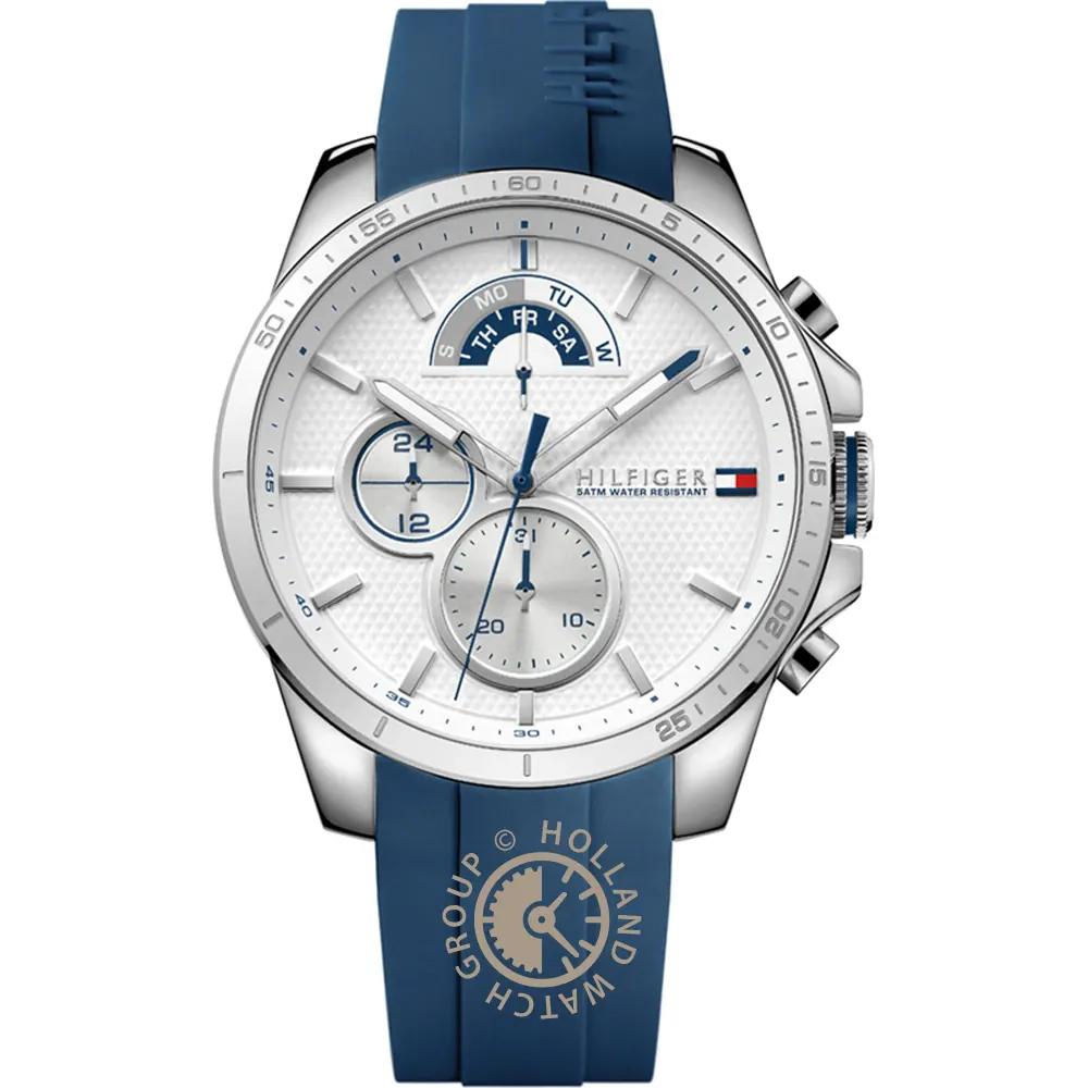 Tommy Hilfiger Decker White Dial Blue Silicone Rubber Strap Men s Quartz Watch 1791349 белый