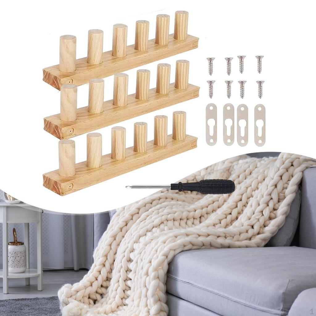 Wooden Knitting Loom Kit Thick Blanket Adjustable DIY Crafting Easy To Assemble Hand