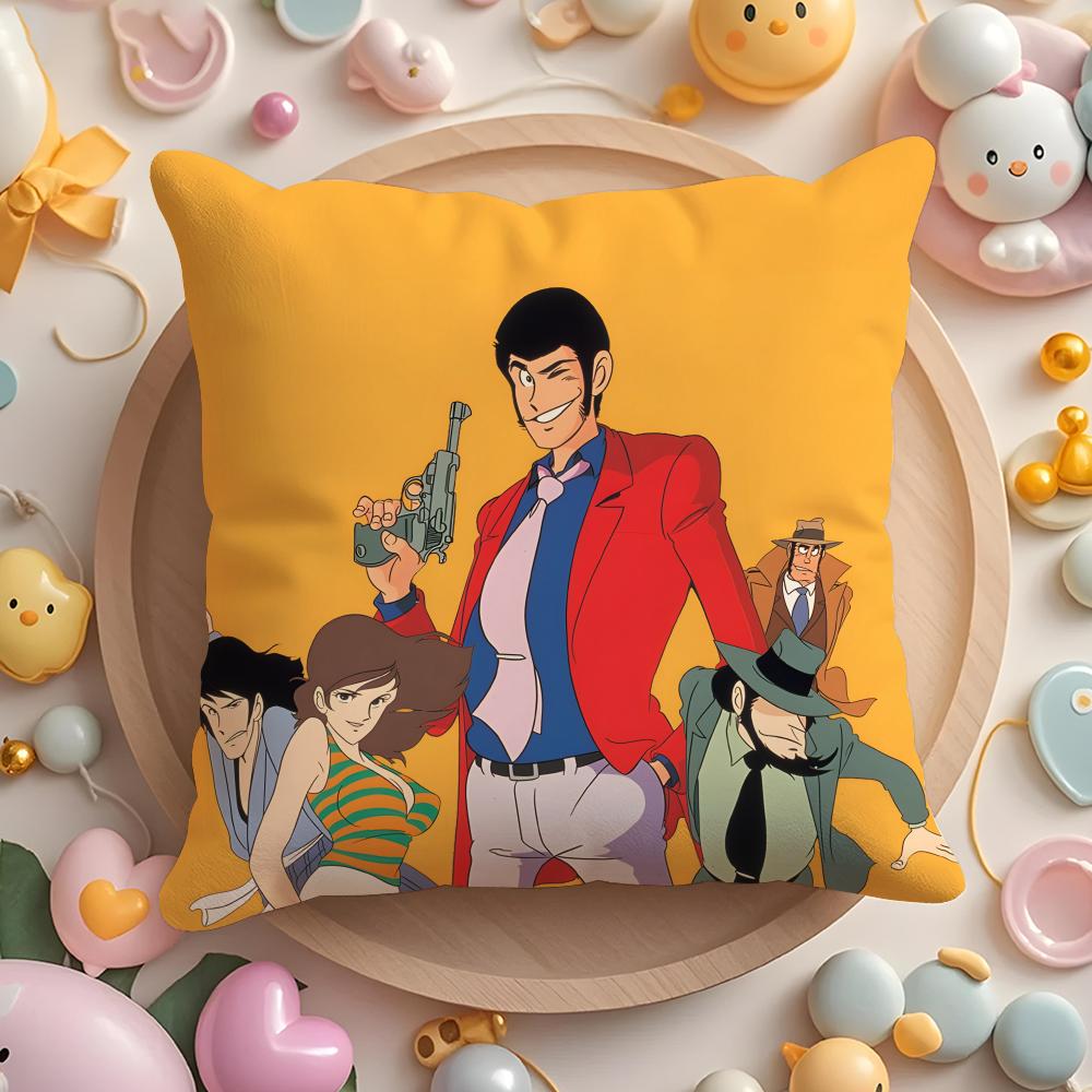 Lupin the anime T-Third Cushion Cover Home & Car Multi-Scene Pillow Cover - Reversible, Soft & Durable for Daily Use