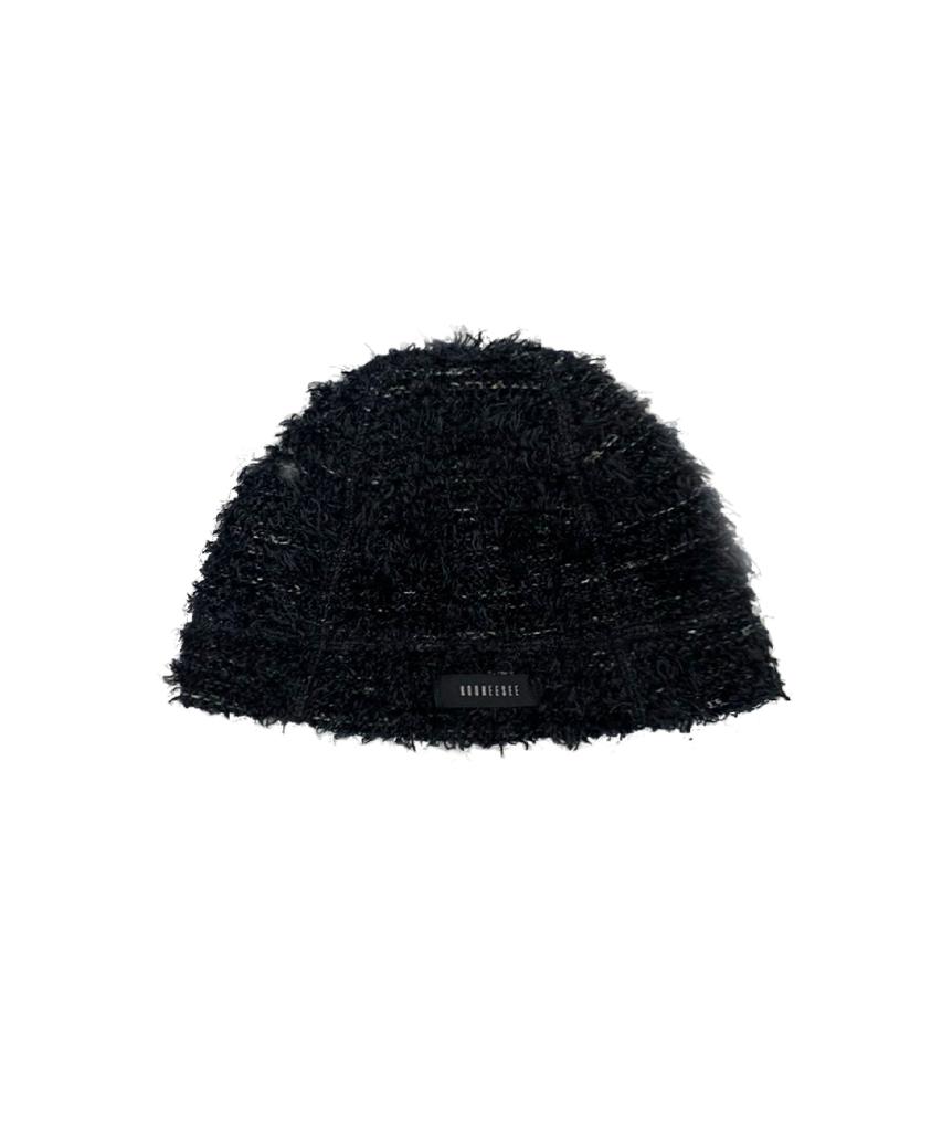 KOOKEESEE Hairy Knit Beanie_Black