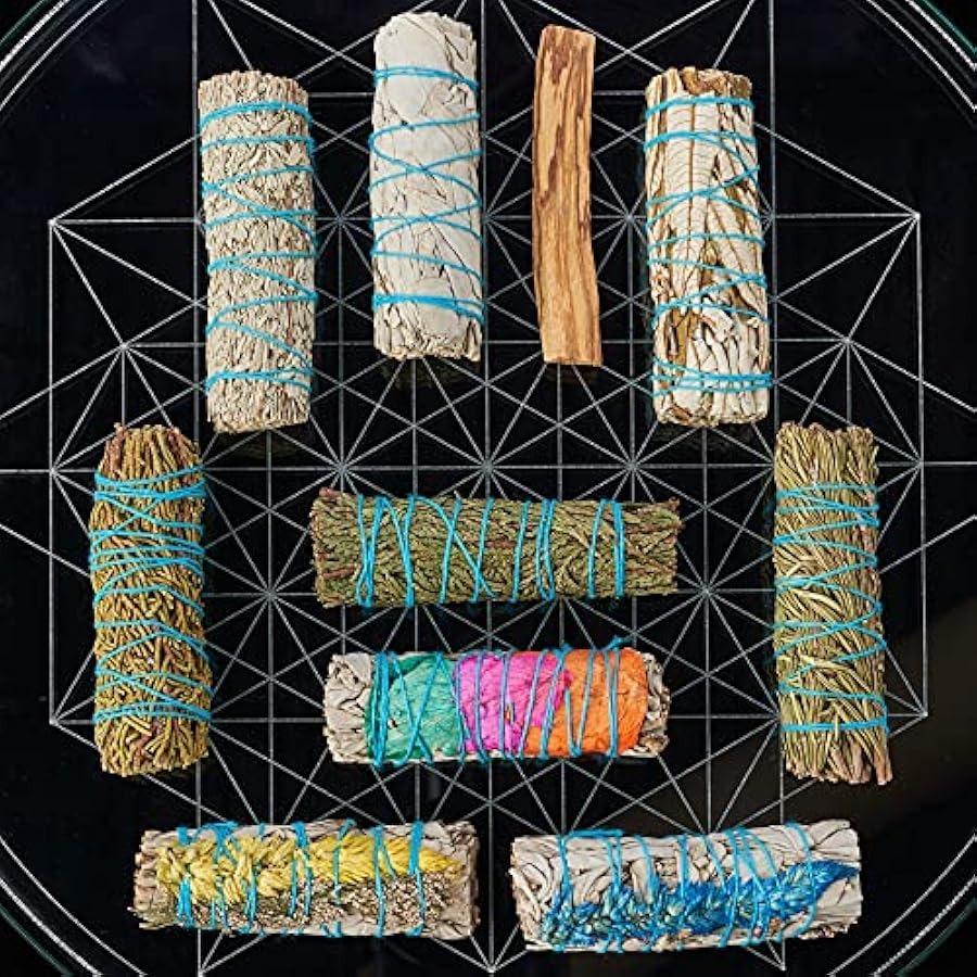 10 Sage Smudge Sticks ~ White Sage Rosemary Cedar Juniper Palo Santo 3 Flower Sages Blue Sage Yerba Santa Smudge Kit Unique Nat