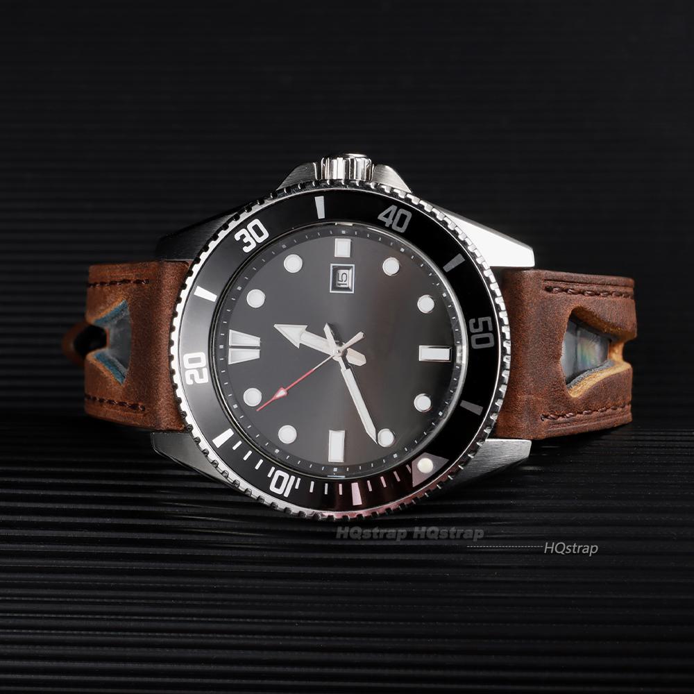Leather Watchband Oil Wax Cowhide Strap Universal Retro Bracelet Waterproof Wristbelt Breathable Sport Belt 20mm 21mm 22mm 24mm