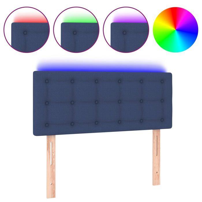 Exclusive House - Blue LED Headboard 100x5x78/88 Cm Fabric