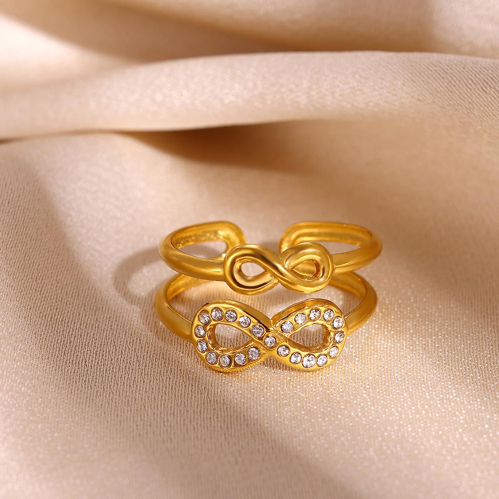 Gold Color Flower Rings For Women Aesthetic Geometry Stainless Steel Star Anillos Party Wedding Jewelry Elegant Gift Christmas