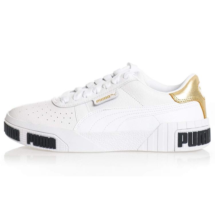 

Puma Cali Bold Metallic Synthetic Leather Casual Slip Resistant Lightweight Breathable Low Top Skate Shoes Women sneaker White 371207-01 37.5