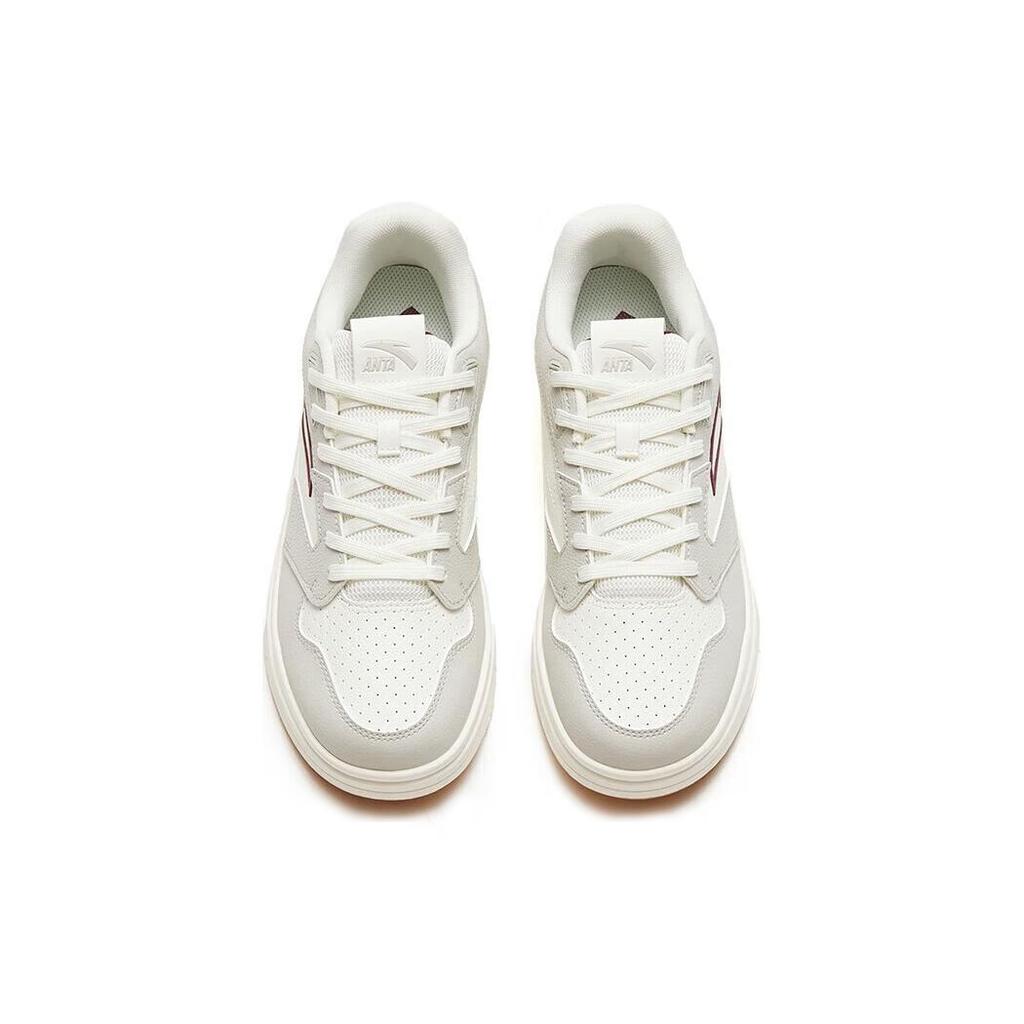 New Anta Street Naughty Anti Slip Wear Resistant Low Top Skateboard Shoes White Gray Red 912318016-3