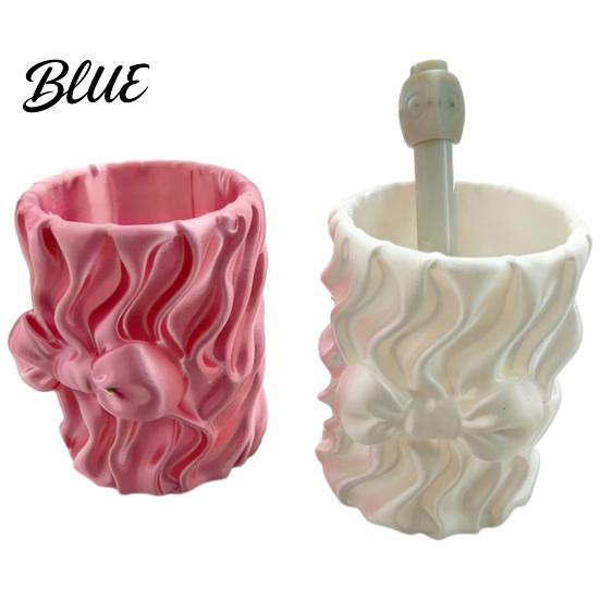 3D Printed Pencil Holder Silk Texture Pen Holder Desk Organizer for Brushes Stationery