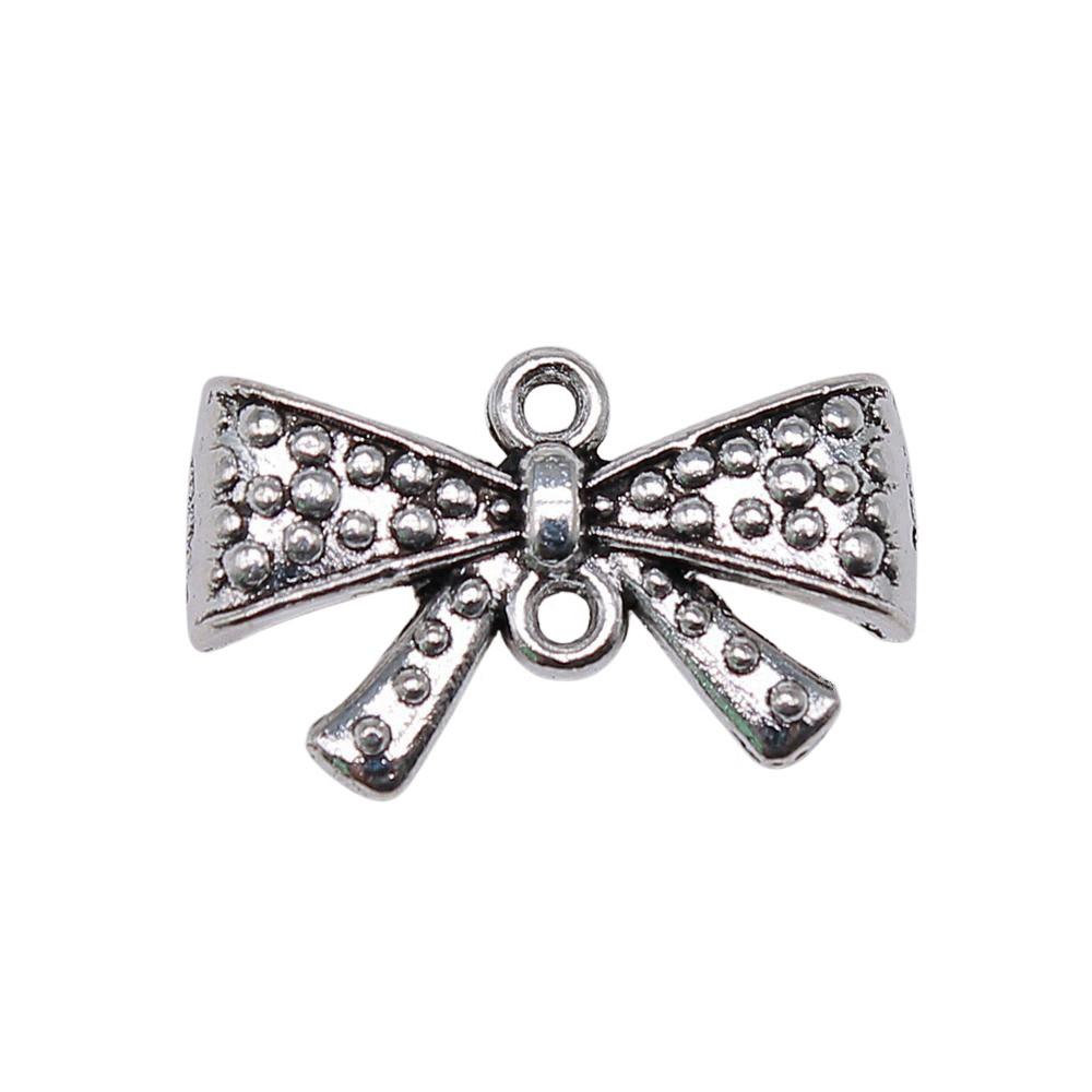 Double Hole Bow Connectors Cute Ribbon Charms For Earring And Bracelet Making