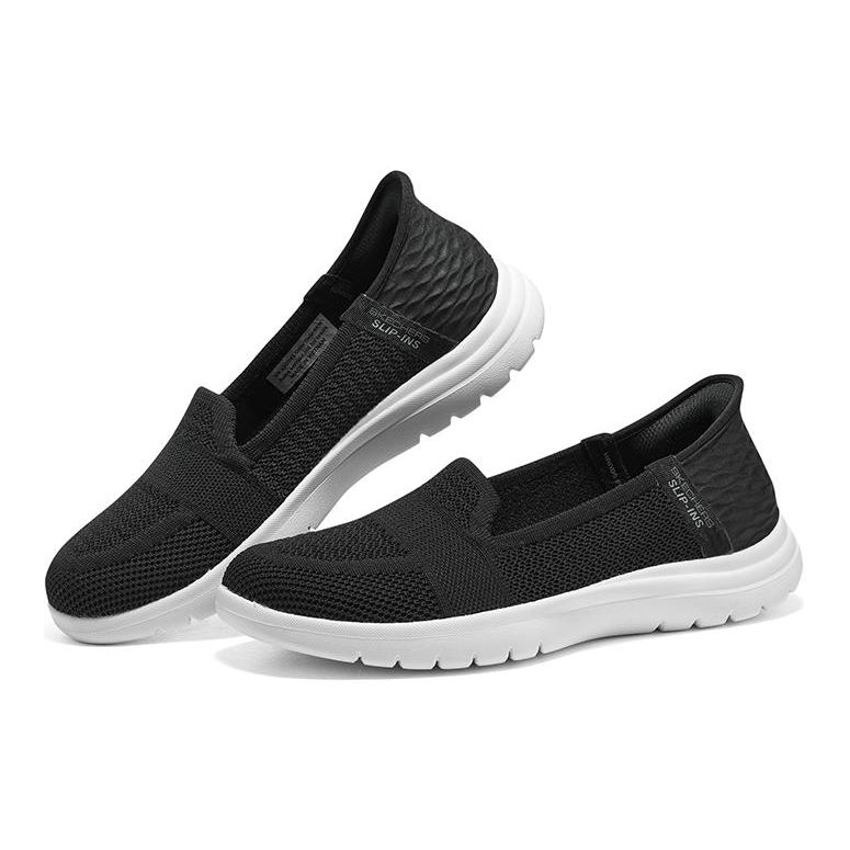 Skechers On-The-GO Flex Fabric Slip-On Technology Comfortable Low-Top Casual Shoes Women Sneakers Black White 136541-BKW