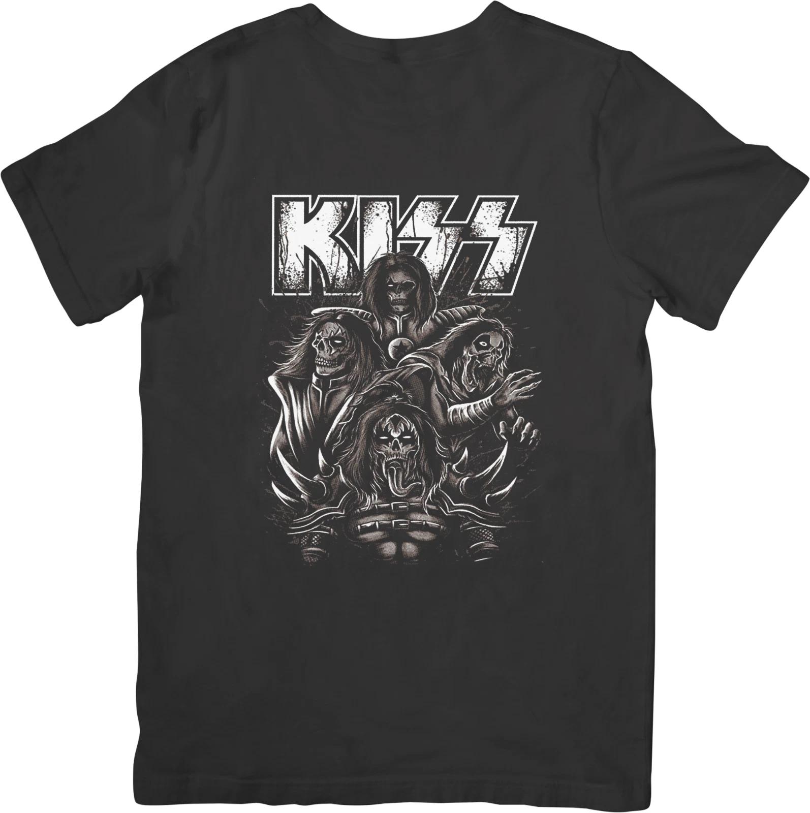 

Kiss Music Unisex Fit for Men & Women Quality Cotton T-Shirt Black S