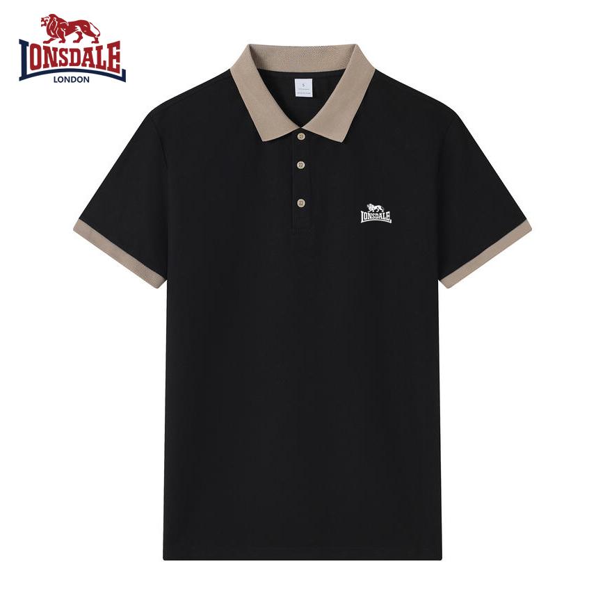 Lonsdale 2026 Summer Men's New Embroidery Solid Color Loose Quick Drying Business Casual Polo Shirt