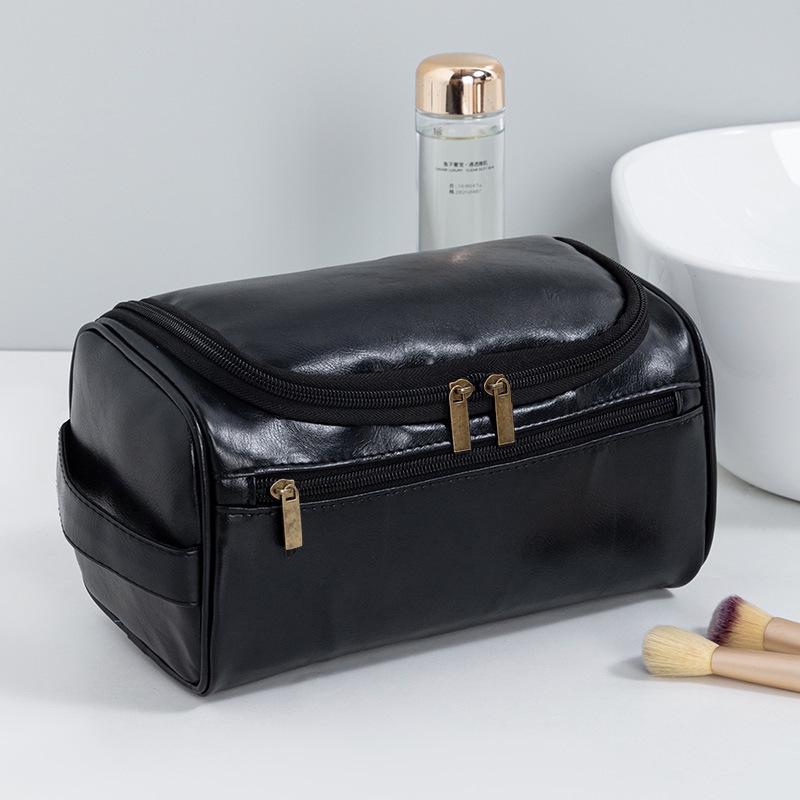 Men's PU Leather Hanging Toiletry Bag – Cross-Border Travel Essentials