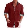 2026 Men's Long Sleeve Casual Cotton Linen Shirt - European & American Style