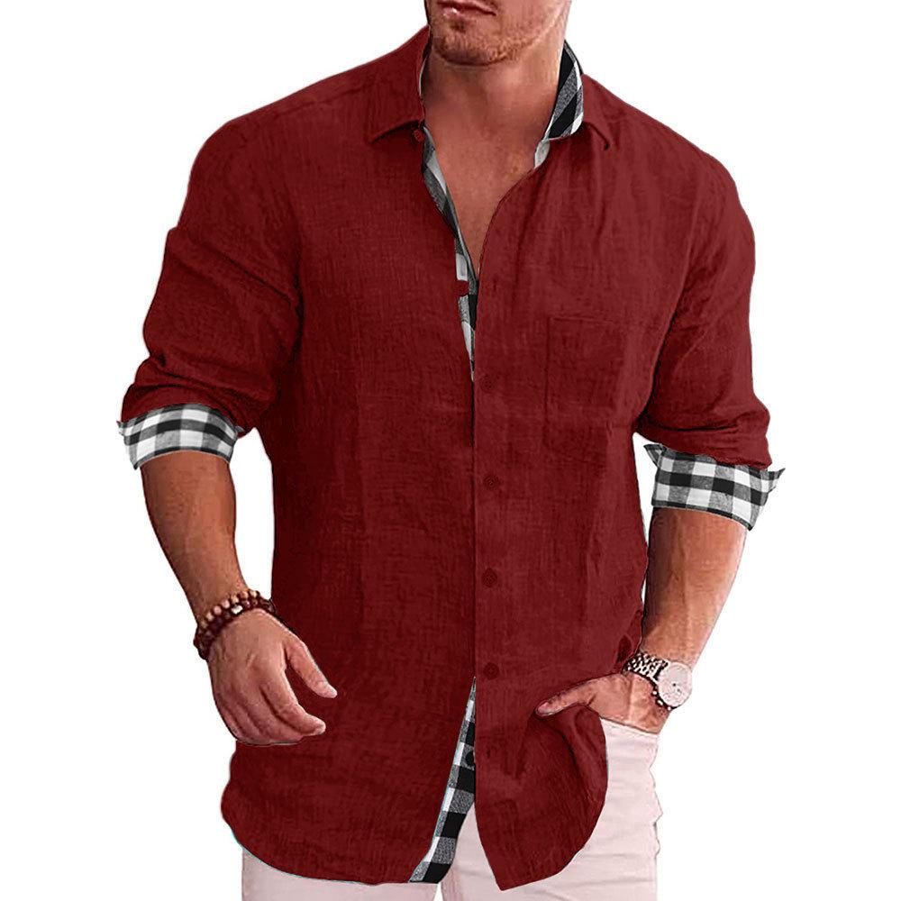 2026 Men's Long Sleeve Casual Cotton Linen Shirt - European & American Style