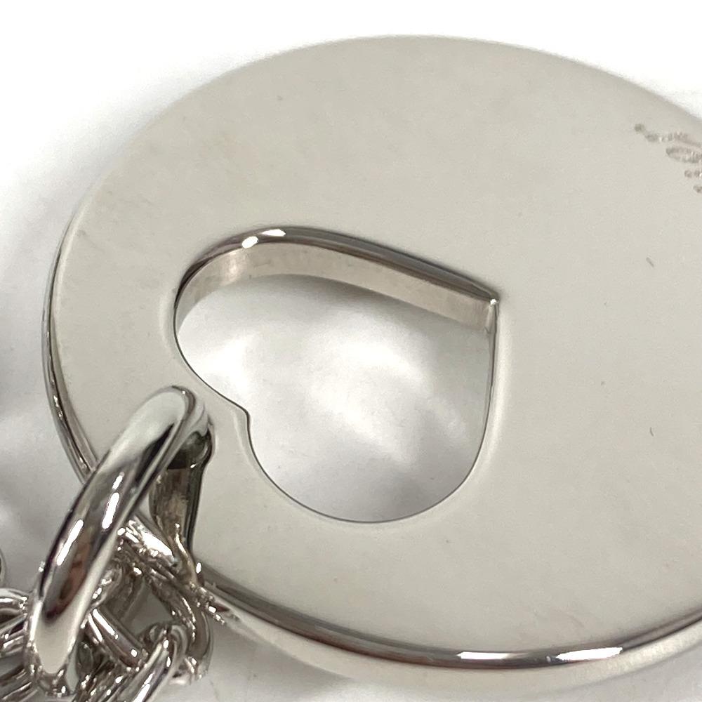 Cartier Heart Logo Bag Charm Key Chain Key Holder Metal Silver