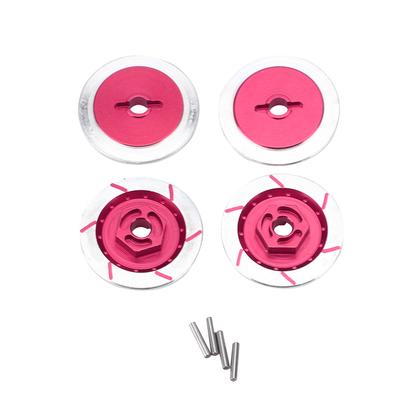 4pcs Aluminum Alloy Wheel Brake Disc Accessory Fit for HSP 94123R31 110 RC CarPink