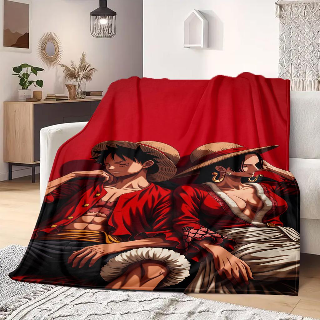 Luffy D and Nico Robin Print Blanket Warm Comfortable Flannel Blanket Suitable for Bedrooms,Sofas, Beds,Chairs,Travel -QIAO52