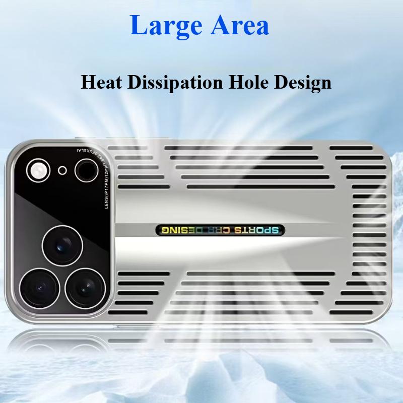 Luxury Knife-edge Cooling Phone Case For IPhone 17 16 15 14 13 12 Pro Max Electroplated Full-Coverage Phone Case For IPhone 17 Air Back Cover