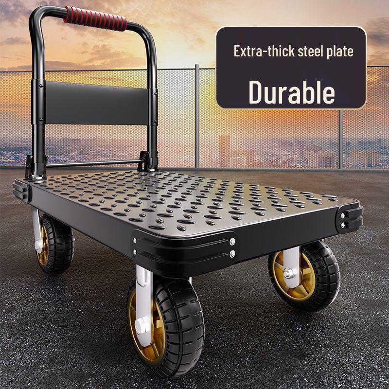 Foldable Steel Hand Truck: Portable Small Trolley for Transporting Goods